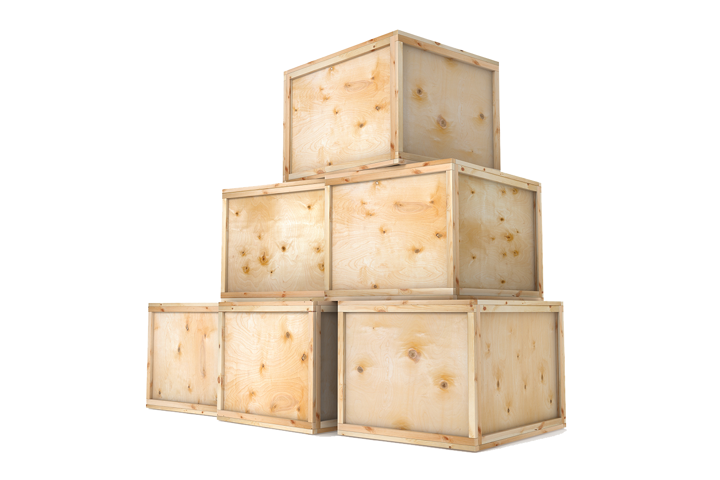 Stacked wood crates