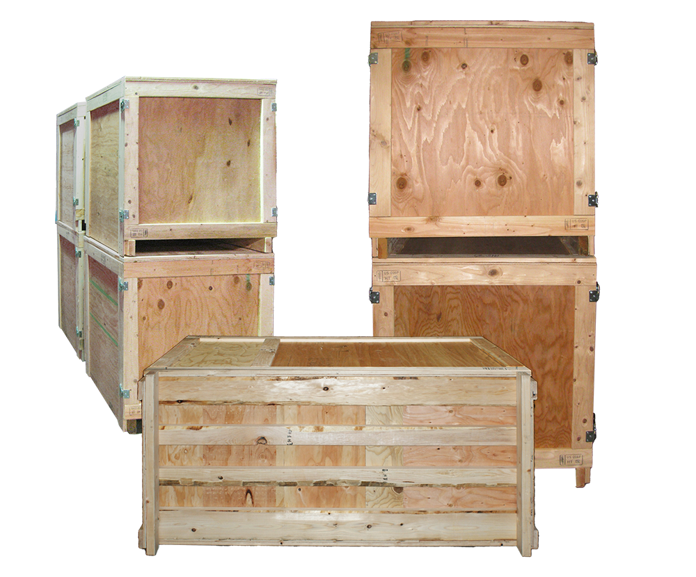 Assorted wood crates